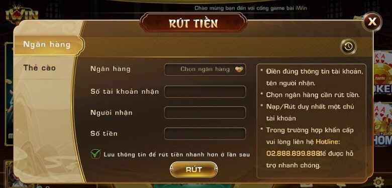 Rút tiền an toàn tại Iwin