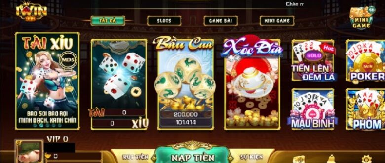 Giao diện sảnh game bài tiến lên Iwin
