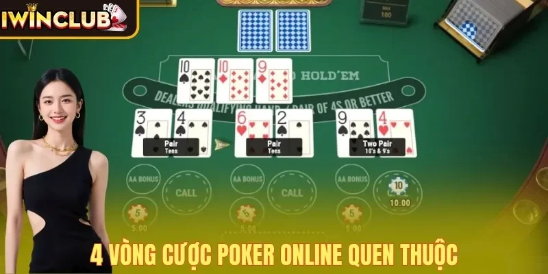 4 vòng cược Poker online quen thuộc